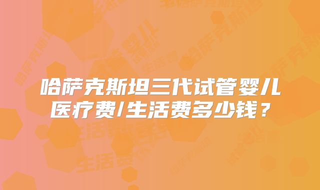 哈萨克斯坦三代试管婴儿医疗费/生活费多少钱？