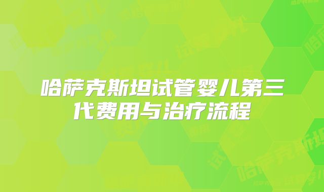 哈萨克斯坦试管婴儿第三代费用与治疗流程