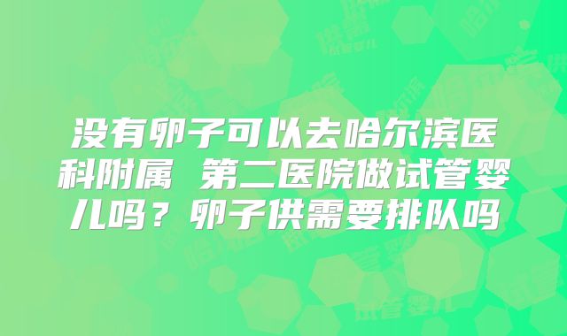 没有卵子可以去哈尔滨医科附属 第二医院做试管婴儿吗？卵子供需要排队吗
