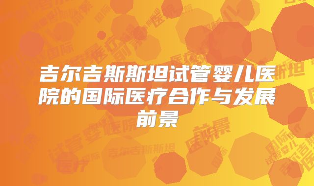 吉尔吉斯斯坦试管婴儿医院的国际医疗合作与发展前景