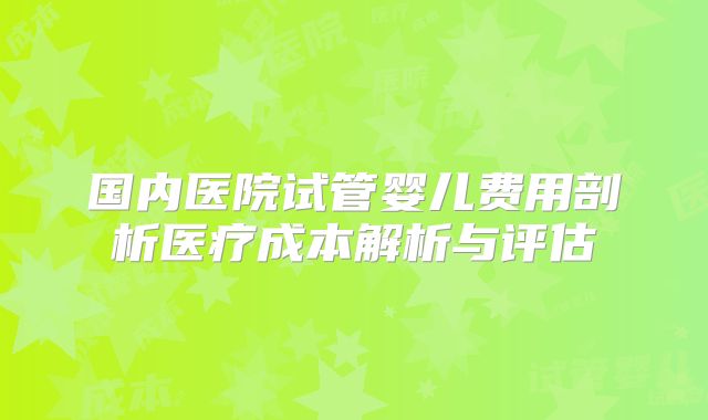 国内医院试管婴儿费用剖析医疗成本解析与评估