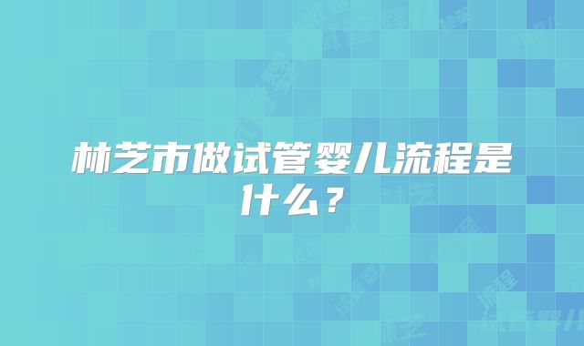 林芝市做试管婴儿流程是什么?