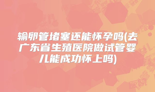 输卵管堵塞还能怀孕吗(去广东省生殖医院做试管婴儿能成功怀上吗)