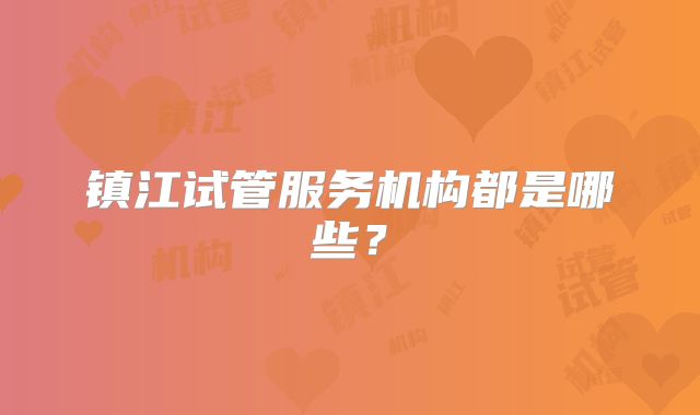 镇江试管服务机构都是哪些？