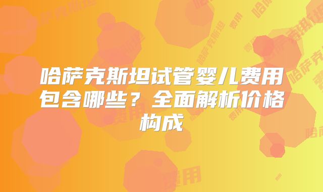 哈萨克斯坦试管婴儿费用包含哪些？全面解析价格构成