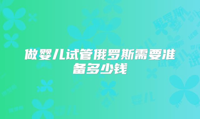 做婴儿试管俄罗斯需要准备多少钱