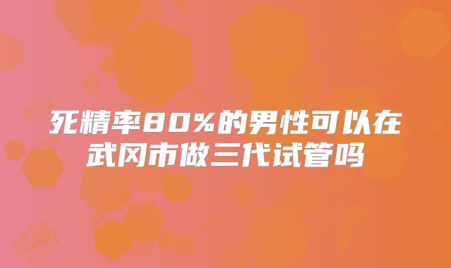 死精率80%的男性可以在武冈市做三代试管吗