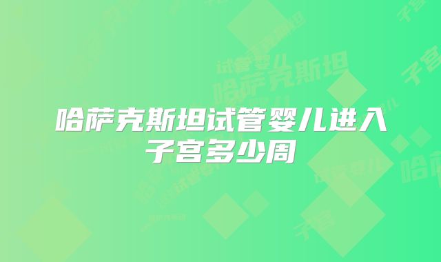 哈萨克斯坦试管婴儿进入子宫多少周