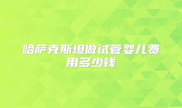 哈萨克斯坦做试管婴儿费用多少钱