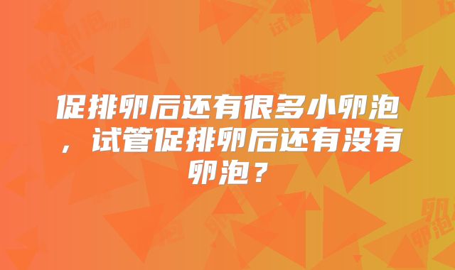 促排卵后还有很多小卵泡，试管促排卵后还有没有卵泡？
