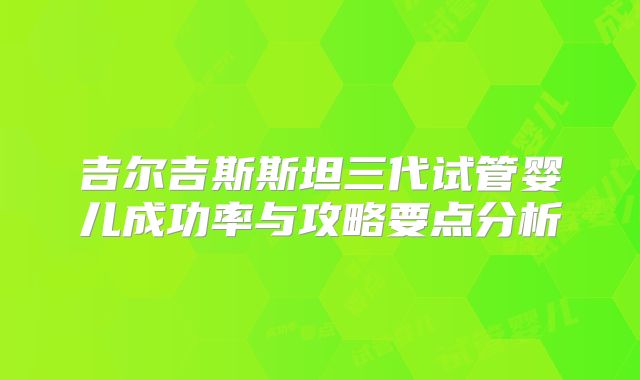 吉尔吉斯斯坦三代试管婴儿成功率与攻略要点分析