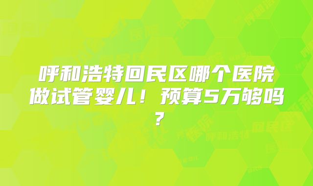 呼和浩特回民区哪个医院做试管婴儿！预算5万够吗？