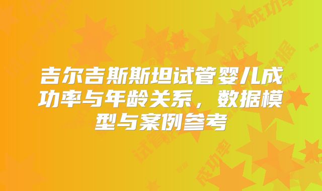 吉尔吉斯斯坦试管婴儿成功率与年龄关系,数据模型与案例参考