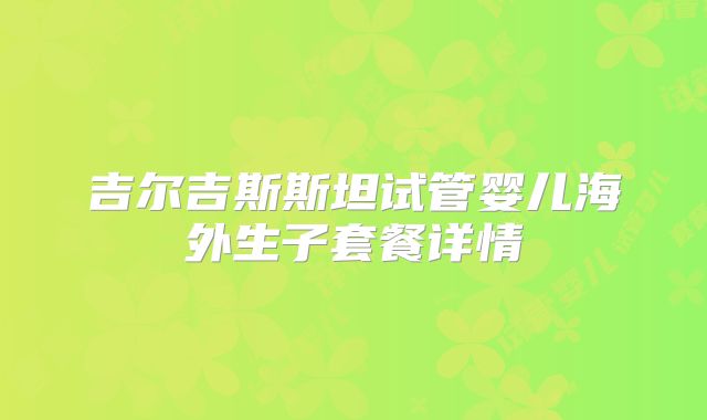 吉尔吉斯斯坦试管婴儿海外生子套餐详情