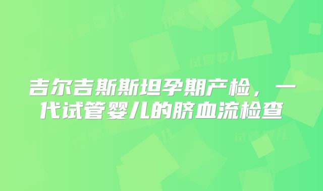 吉尔吉斯斯坦孕期产检，一代试管婴儿的脐血流检查