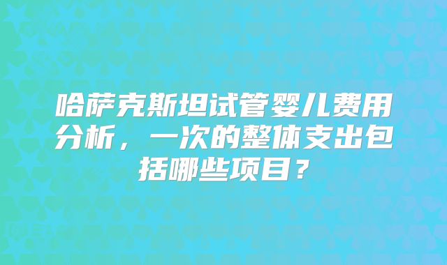 哈萨克斯坦试管婴儿费用分析，一次的整体支出包括哪些项目？