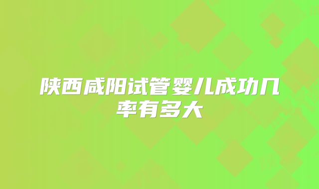陕西咸阳试管婴儿成功几率有多大