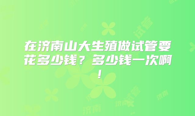 在济南山大生殖做试管要花多少钱？多少钱一次啊！