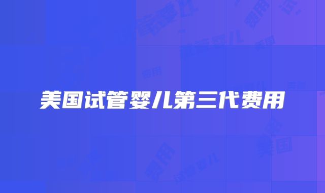 美国试管婴儿第三代费用