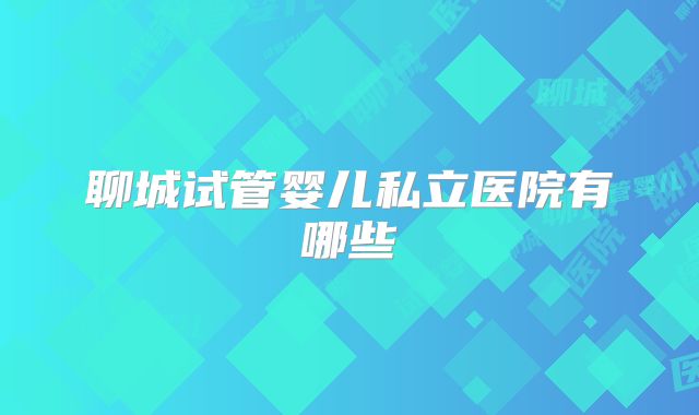 聊城试管婴儿私立医院有哪些