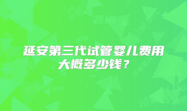 延安第三代试管婴儿费用大概多少钱?