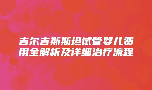 吉尔吉斯斯坦试管婴儿费用全解析及详细治疗流程