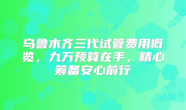 乌鲁木齐三代试管费用概览，九万预算在手，精心筹备安心前行