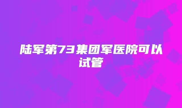 陆军第73集团军医院可以试管