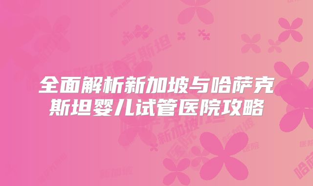 全面解析新加坡与哈萨克斯坦婴儿试管医院攻略