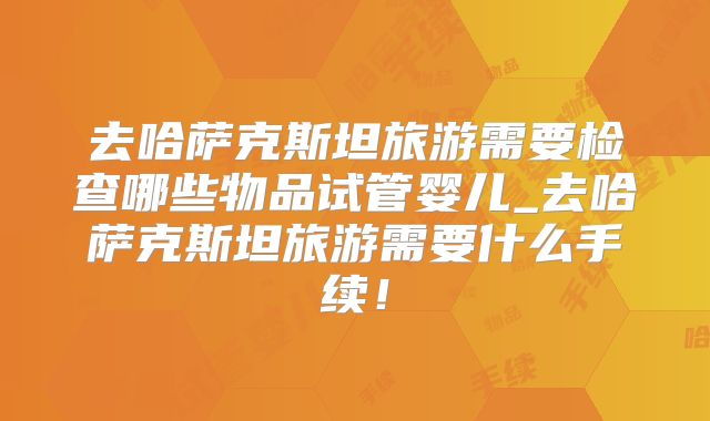 去哈萨克斯坦旅游需要检查哪些物品试管婴儿_去哈萨克斯坦旅游需要什么手续！