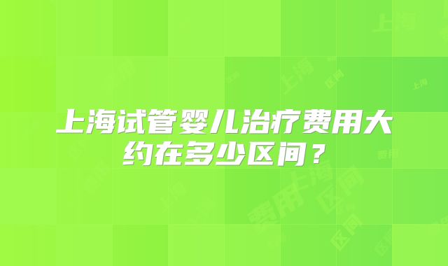 上海试管婴儿治疗费用大约在多少区间？
