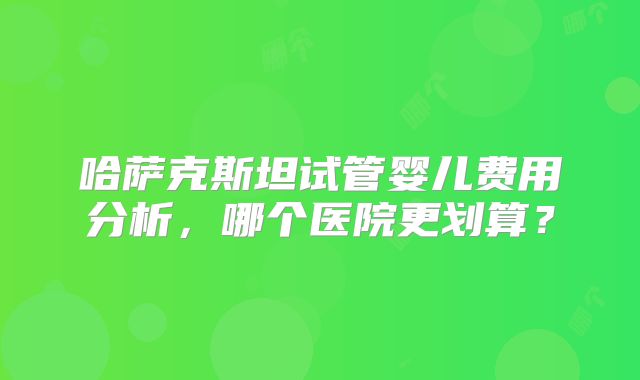 哈萨克斯坦试管婴儿费用分析，哪个医院更划算？