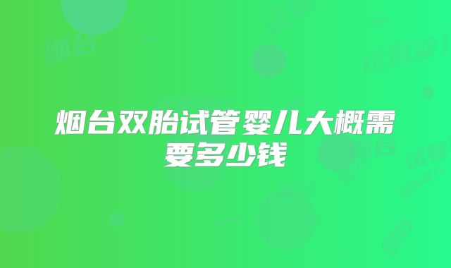 烟台双胎试管婴儿大概需要多少钱