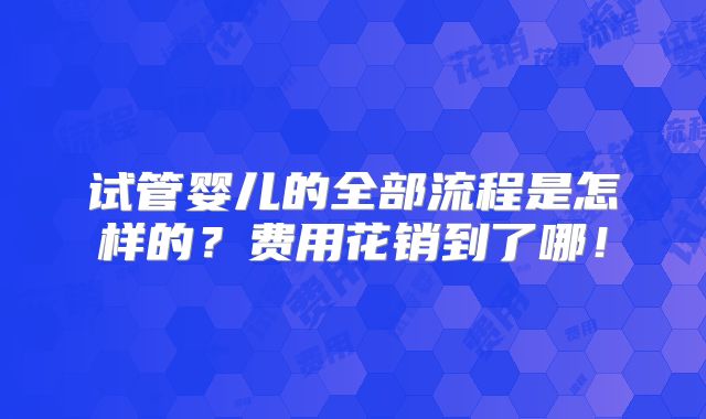 试管婴儿的全部流程是怎样的？费用花销到了哪！