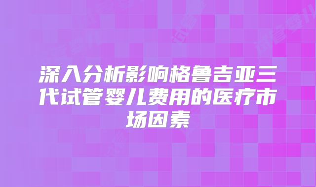 深入分析影响格鲁吉亚三代试管婴儿费用的医疗市场因素