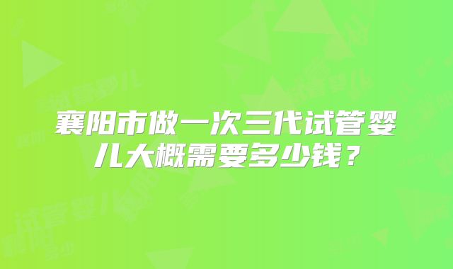 襄阳市做一次三代试管婴儿大概需要多少钱？