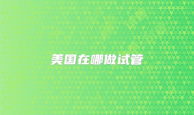 美国在哪做试管