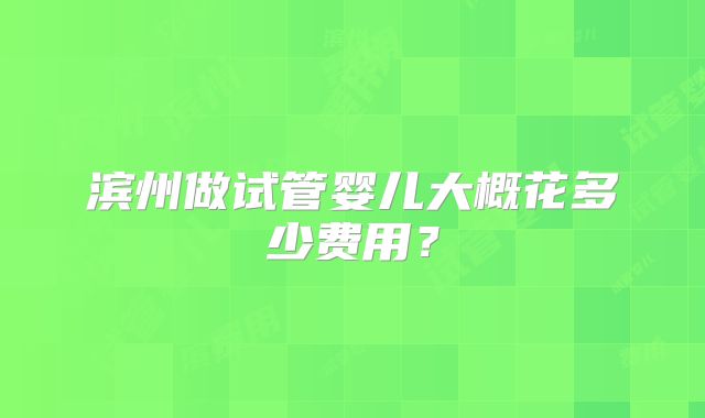 滨州做试管婴儿大概花多少费用？