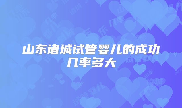 山东诸城试管婴儿的成功几率多大