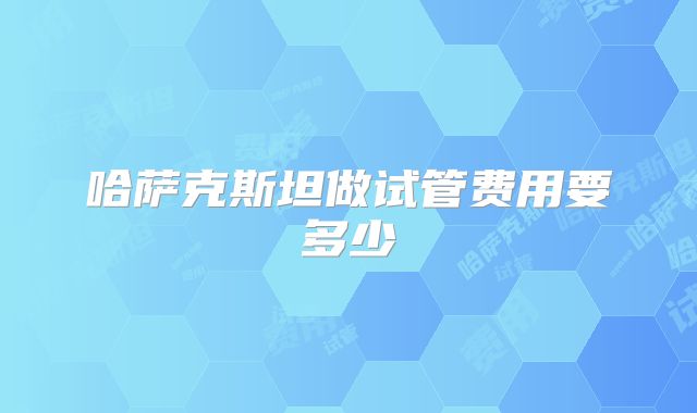 哈萨克斯坦做试管费用要多少