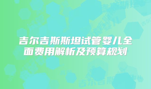 吉尔吉斯斯坦试管婴儿全面费用解析及预算规划