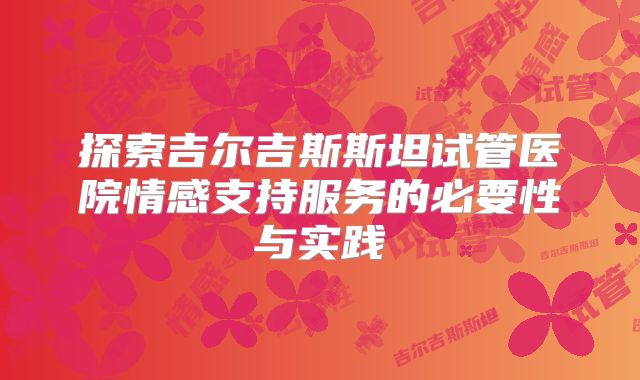 探索吉尔吉斯斯坦试管医院情感支持服务的必要性与实践