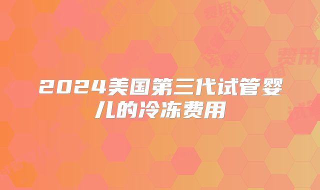 2024美国第三代试管婴儿的冷冻费用