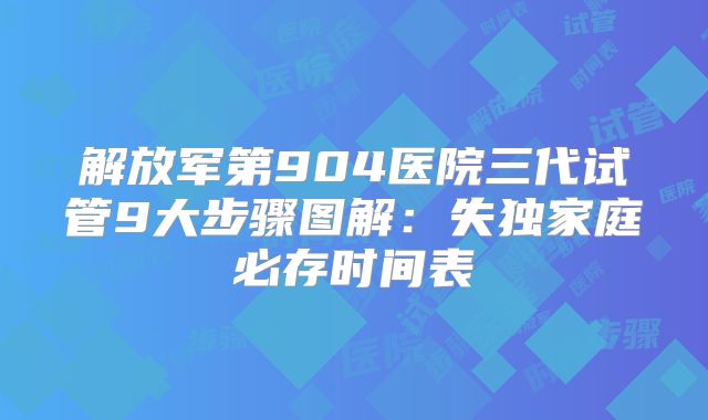 解放军第904医院三代试管9大步骤图解：失独家庭必存时间表