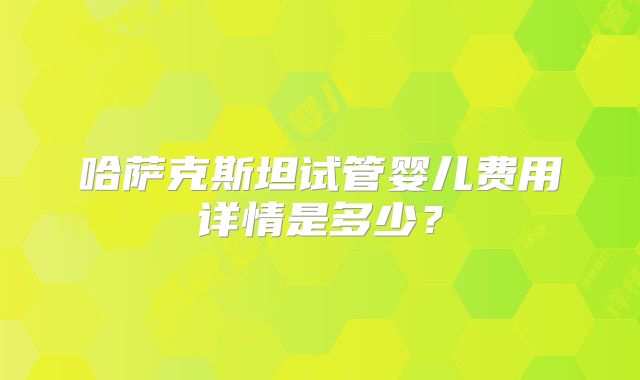 哈萨克斯坦试管婴儿费用详情是多少？