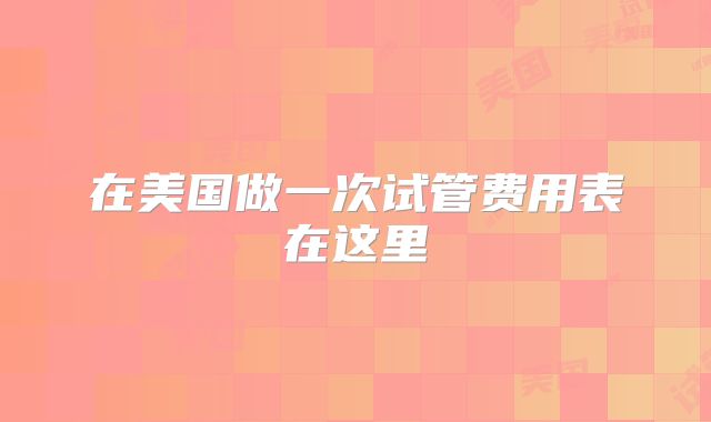 在美国做一次试管费用表在这里