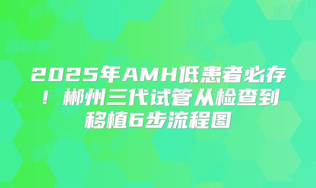 2025年AMH低患者必存！郴州三代试管从检查到移植6步流程图