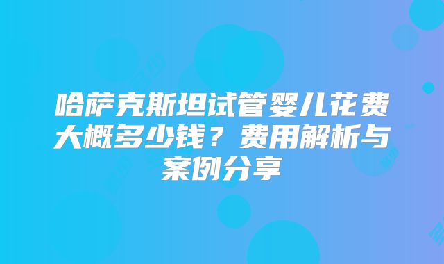 哈萨克斯坦试管婴儿花费大概多少钱？费用解析与案例分享