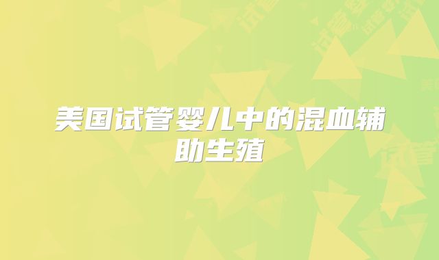美国试管婴儿中的混血辅助生殖