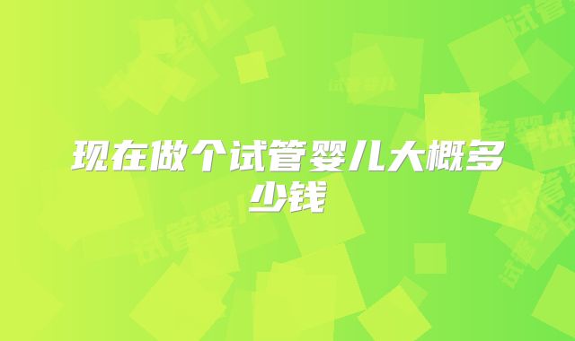 现在做个试管婴儿大概多少钱